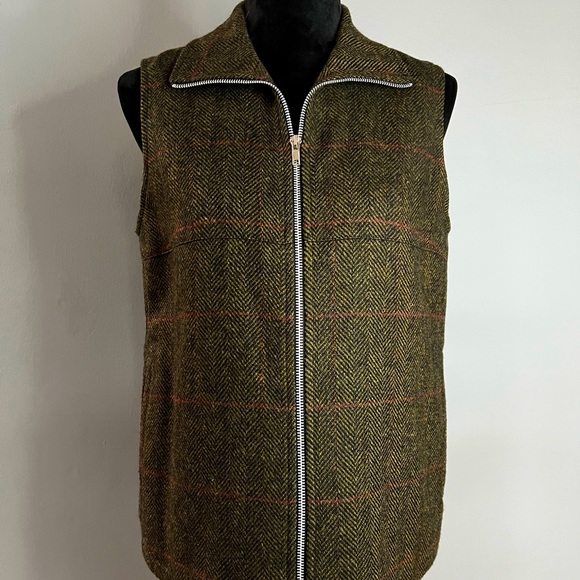 Vintage Harve Bernard by Benard Holtzman 100% Wool Zip Up Plaid Vest - Picture 2 of 4